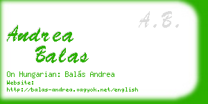 andrea balas business card