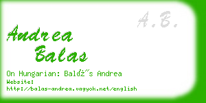 andrea balas business card